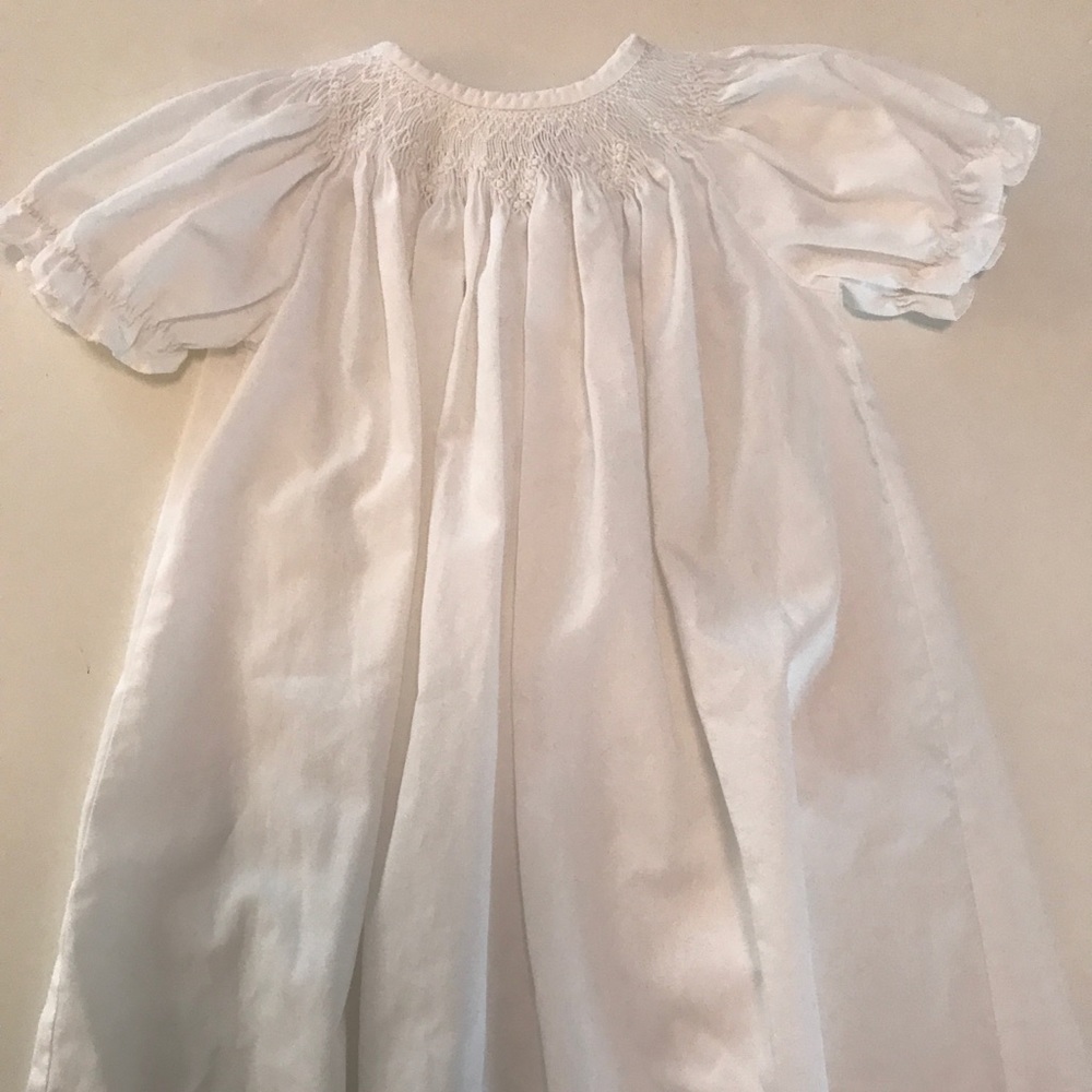 Smocked white dress